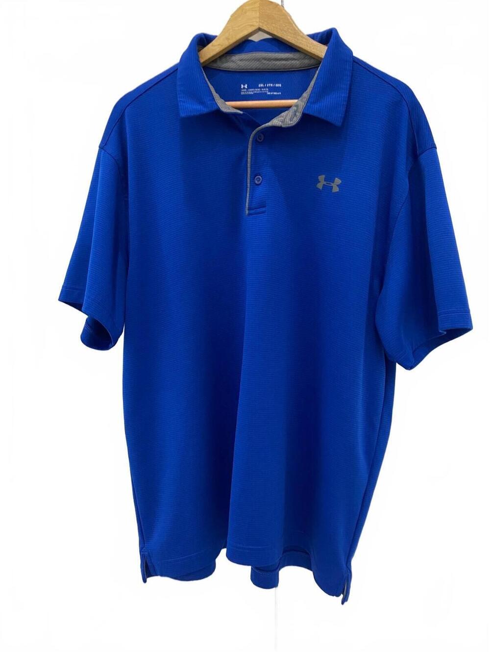 Under Armour HeatGear Blue Polo Shirt 2XL Loose Fit